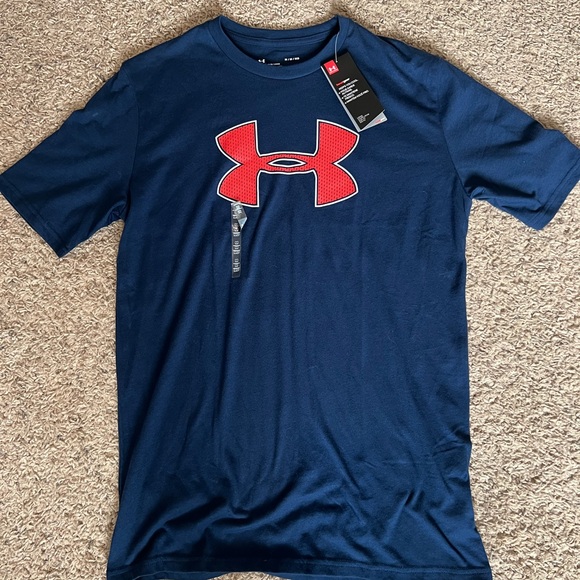 Under Armour Other - Under Armour Men's Dark Blue Tee with Red Logo